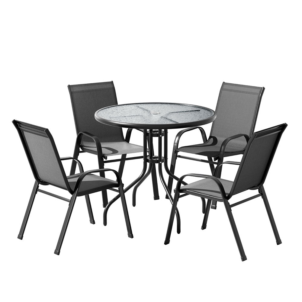 5-Piece Indoor/Outdoor Dining Set – Grey