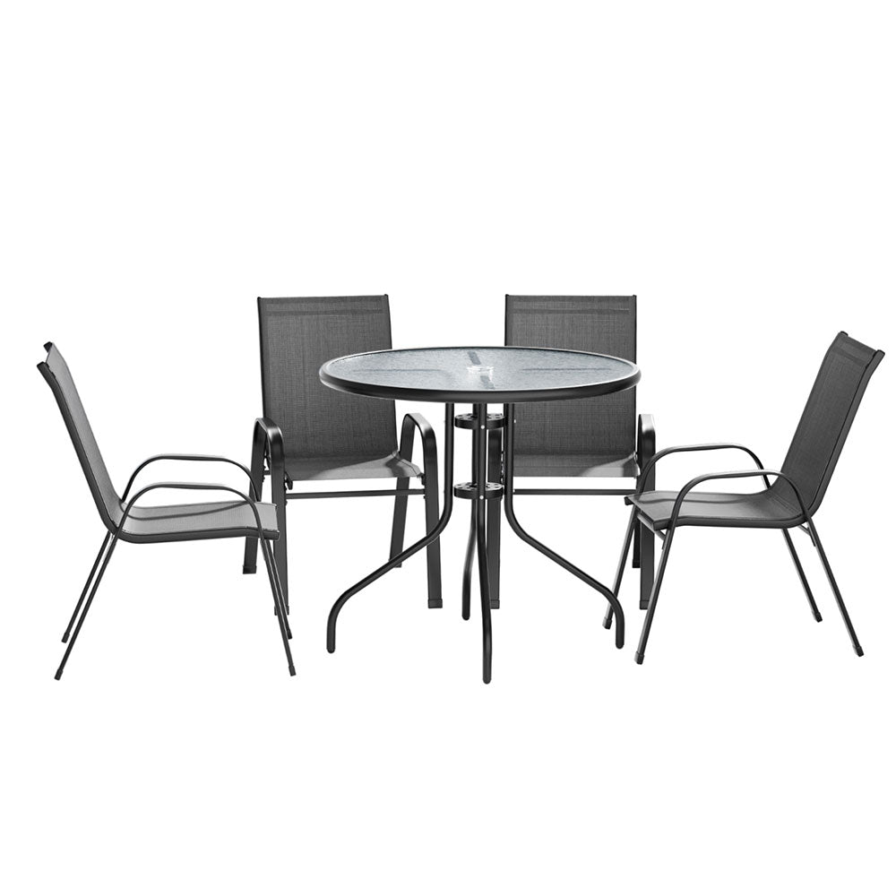 5-Piece Indoor/Outdoor Dining Set – Grey