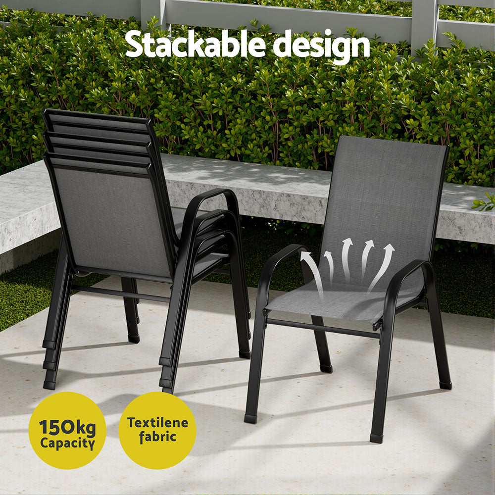 5-Piece Indoor/Outdoor Dining Set – Grey