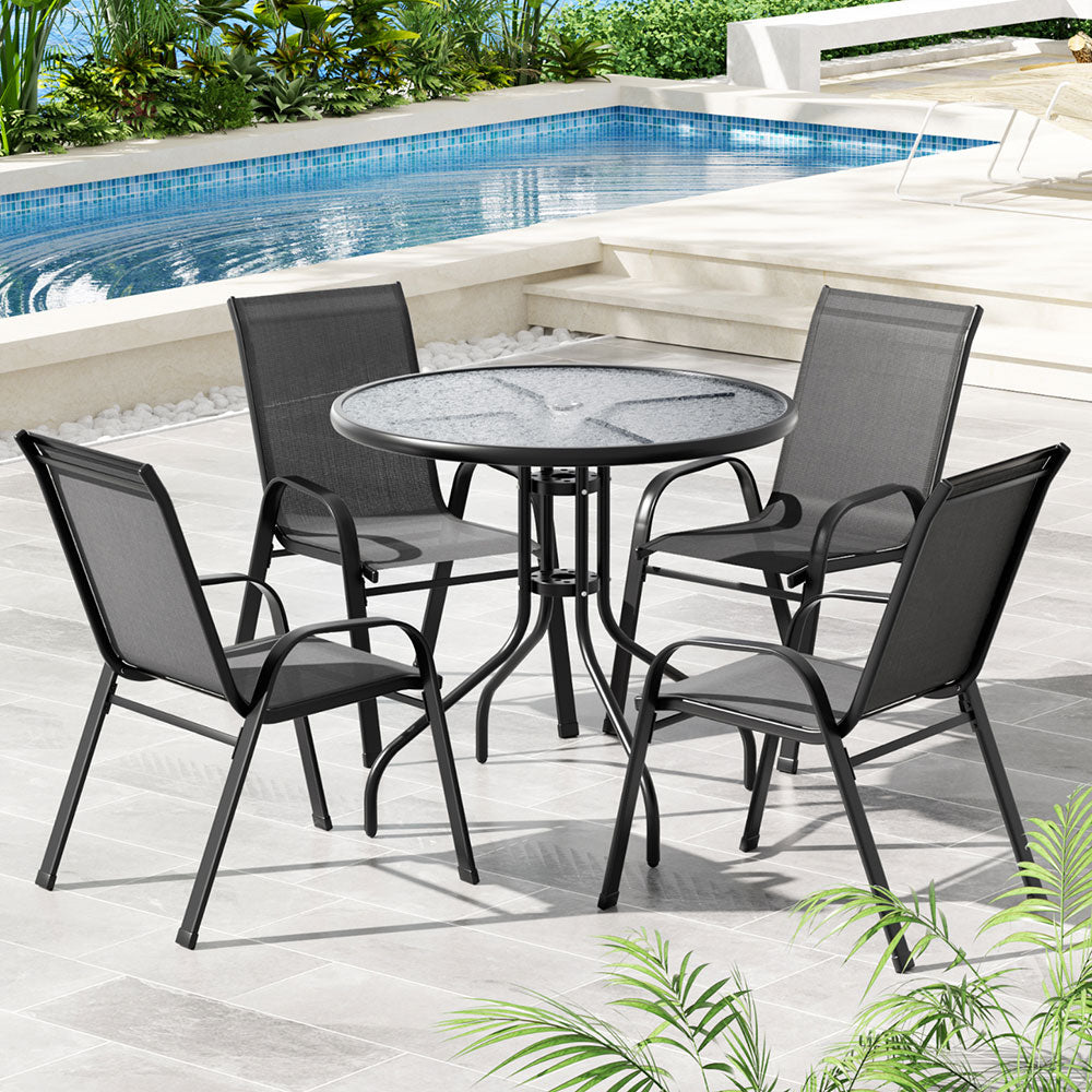 5-Piece Indoor/Outdoor Dining Set – Grey
