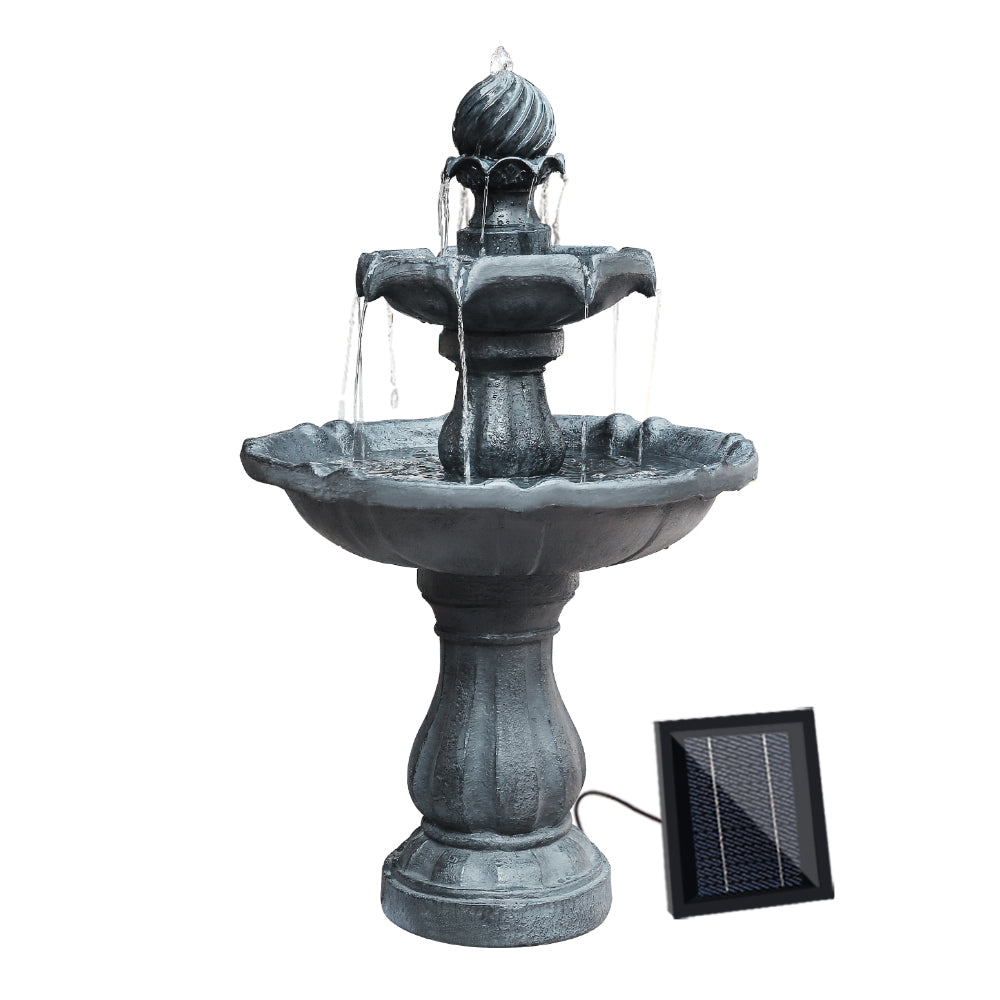 3 Tier Solar Powered Water Fountain (Black)