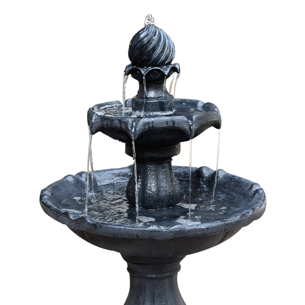3 Tier Solar Powered Water Fountain (Black)