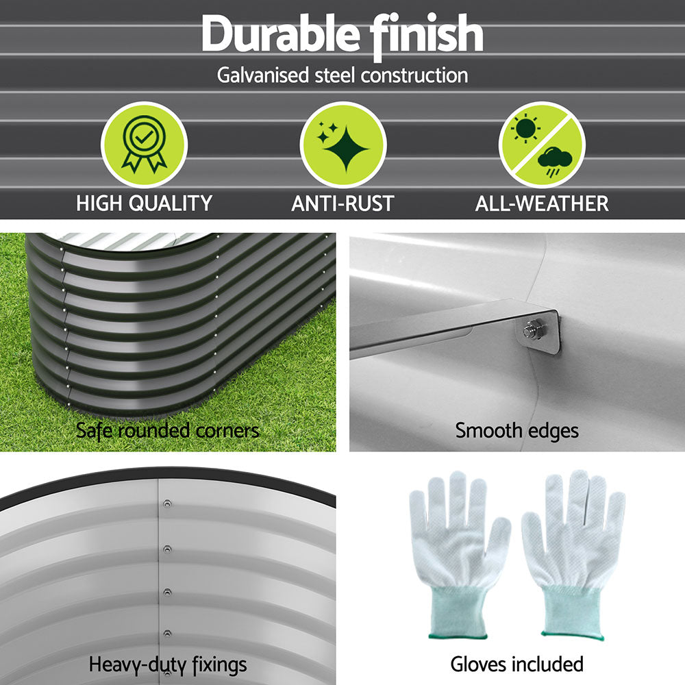 Galvanised Raised Garden Bed – 9 Size Options