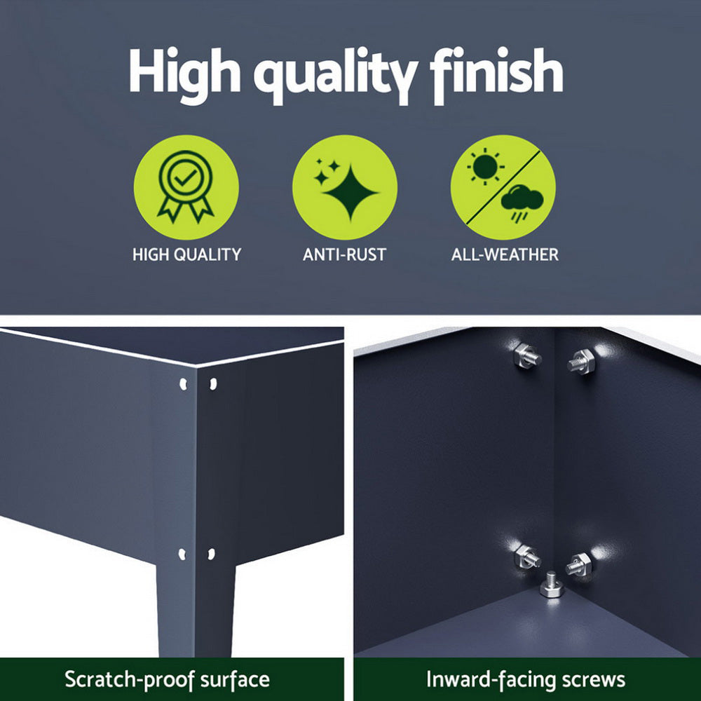 Mobile Raised Garden Bed – With Wheels, Handle & Storage Shelf