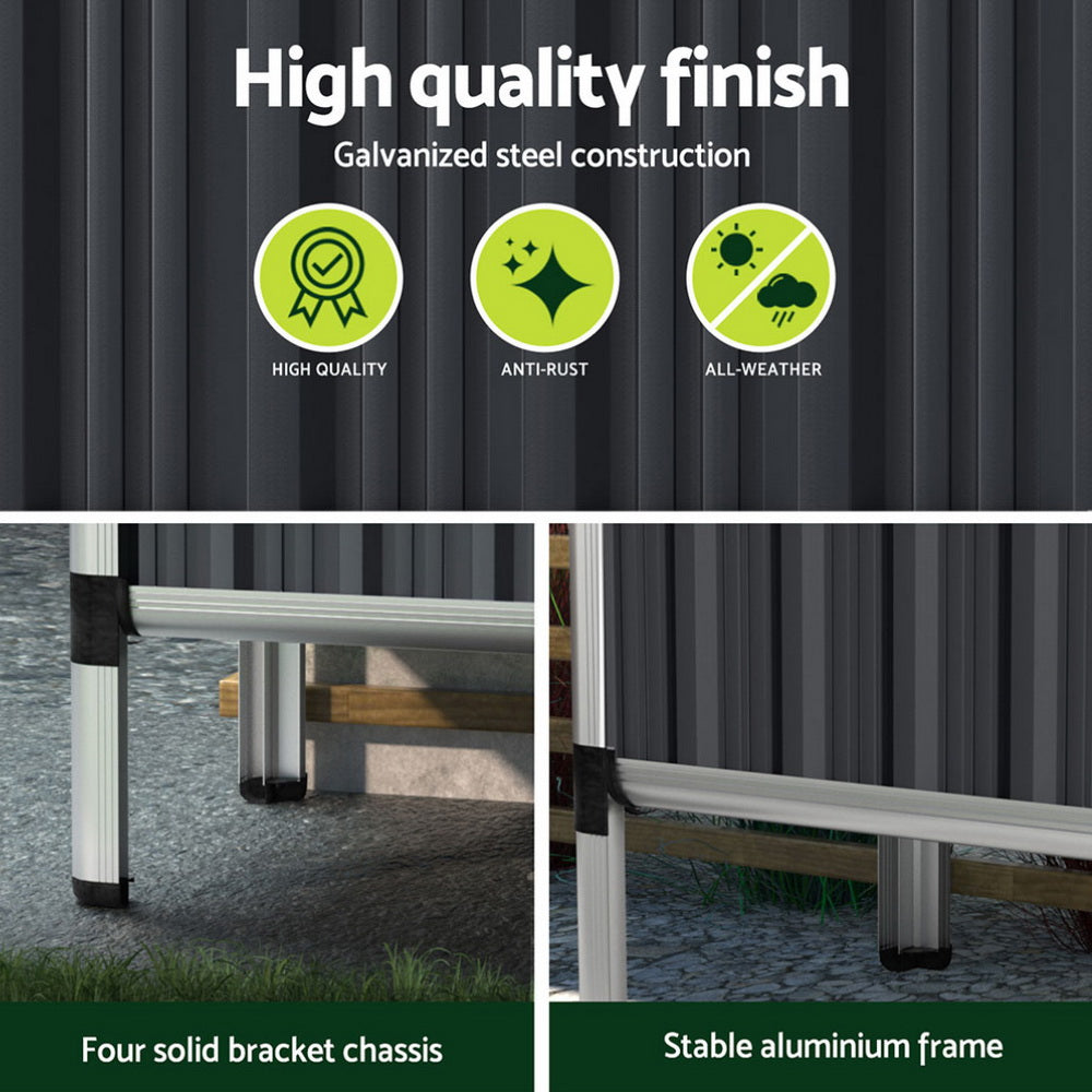 Raised Garden Bed with Polycarbonate Roof 80 x 49 x 74cm (Set of 2)