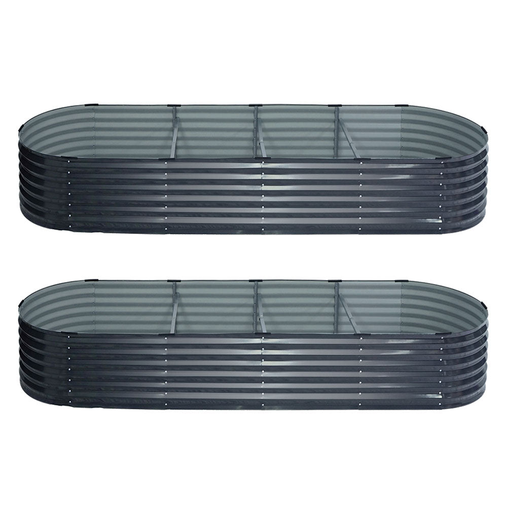 Galvanised Raised Garden Bed – 320 x 80 x 42cm (Set of 2)