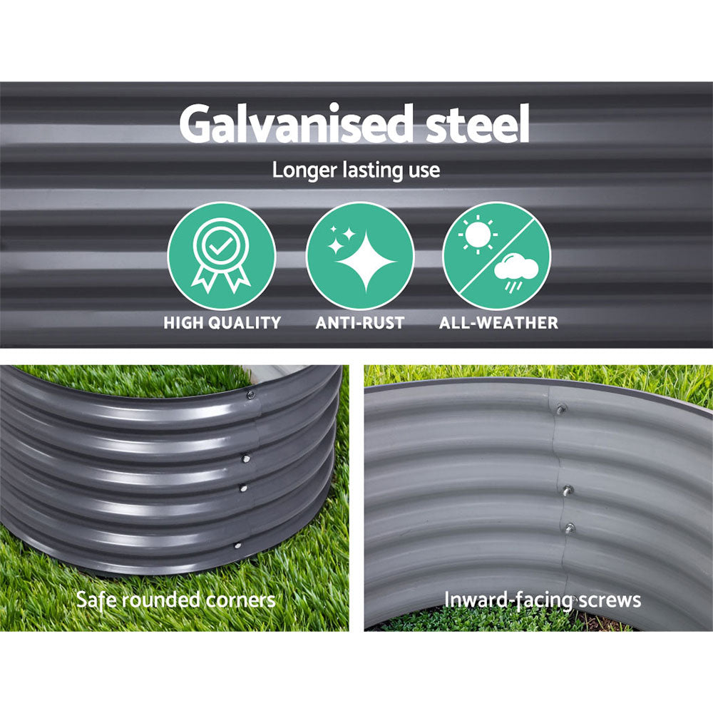 Galvanised Raised Garden Bed – 320 x 80 x 42cm (Set of 2)