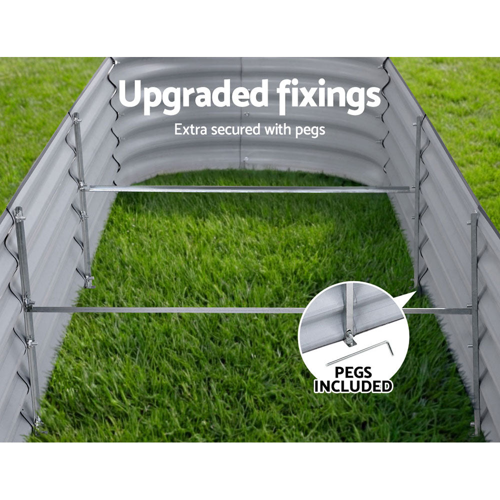 Galvanised Raised Garden Bed – 320 x 80 x 42cm (Set of 2)