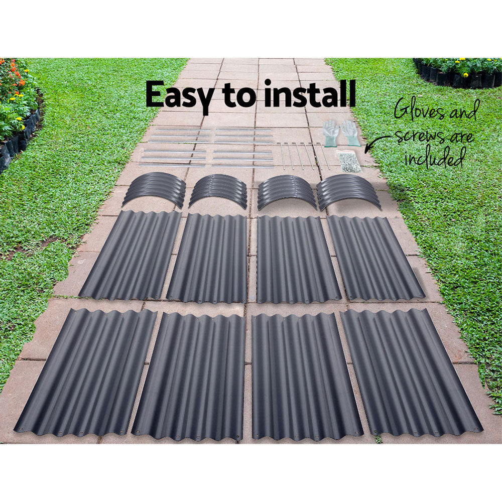 Galvanised Raised Garden Bed – 320 x 80 x 42cm (Set of 2)