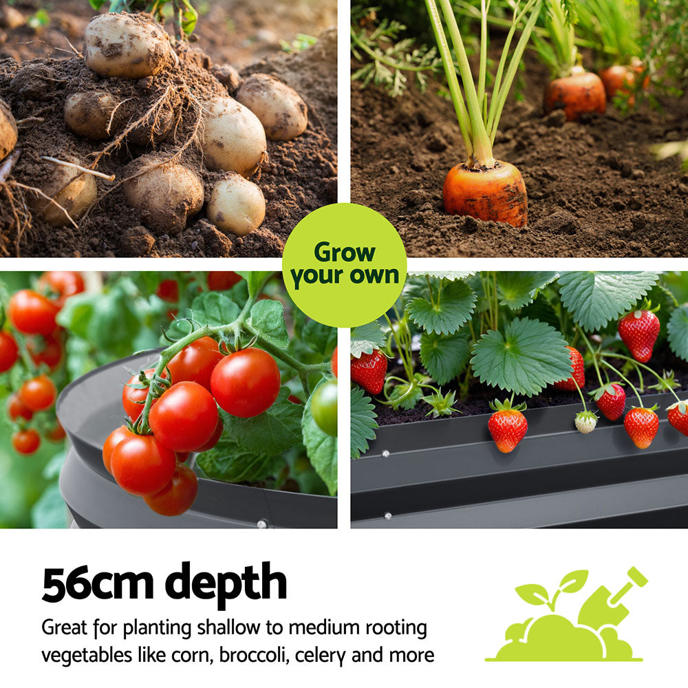 Galvanised Raised Garden Bed – 240 x 80 x 56cm (Set of 2)