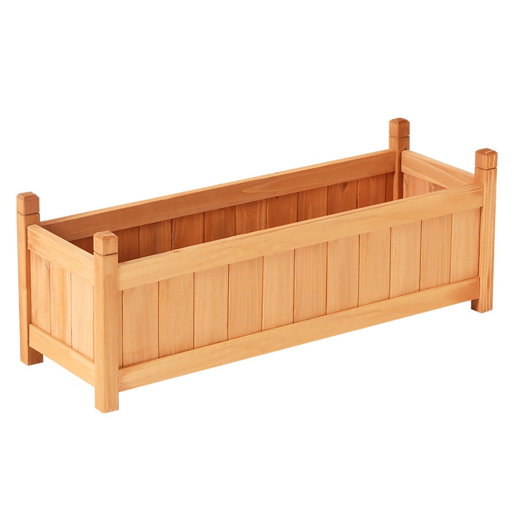 Wooden Raised Garden Bed – Fir Wood (90 x 30 x 33cm, Brown)