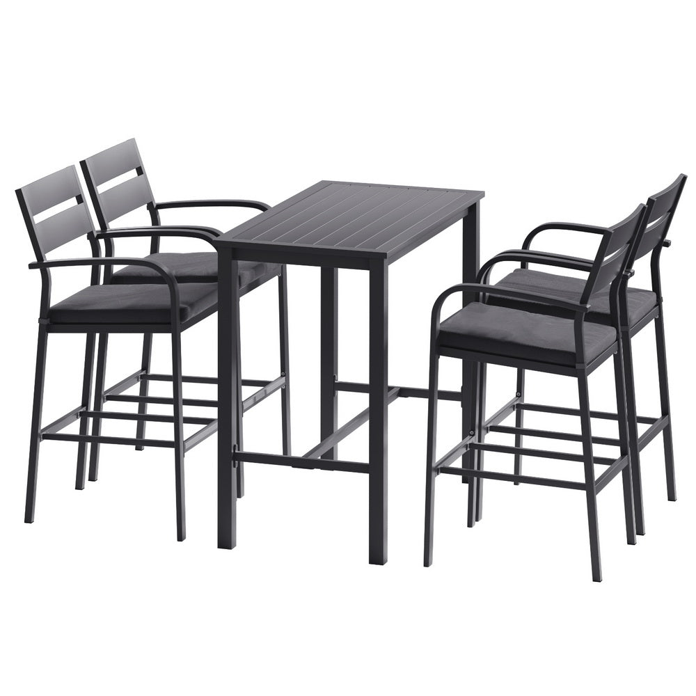 5-Piece Aluminium Outdoor Bar Set – Dark Grey