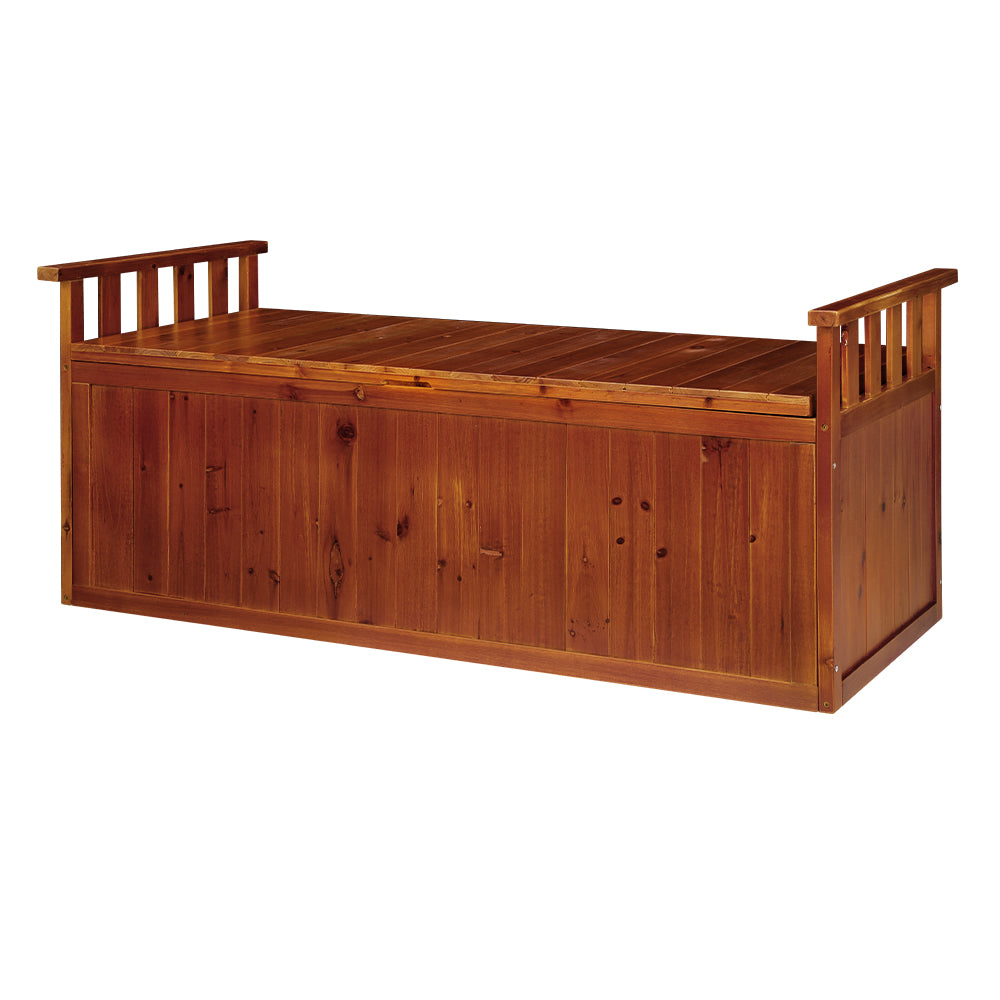 Gardeon Outdoor Storage Box Wooden Garden Bench 128.5cm Chest Tool Toy Sheds XL