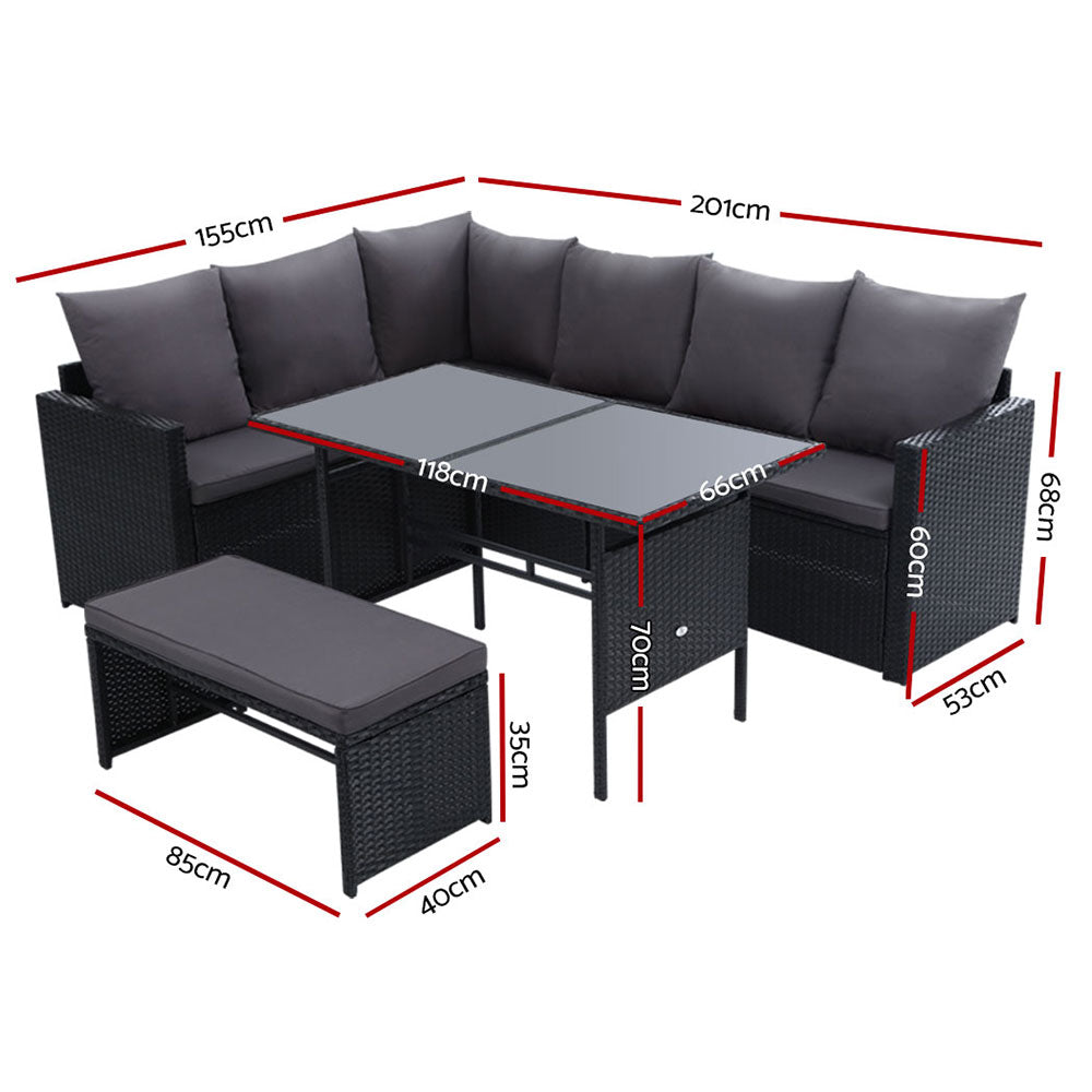 9-Seater Outdoor Sofa Dining Set
