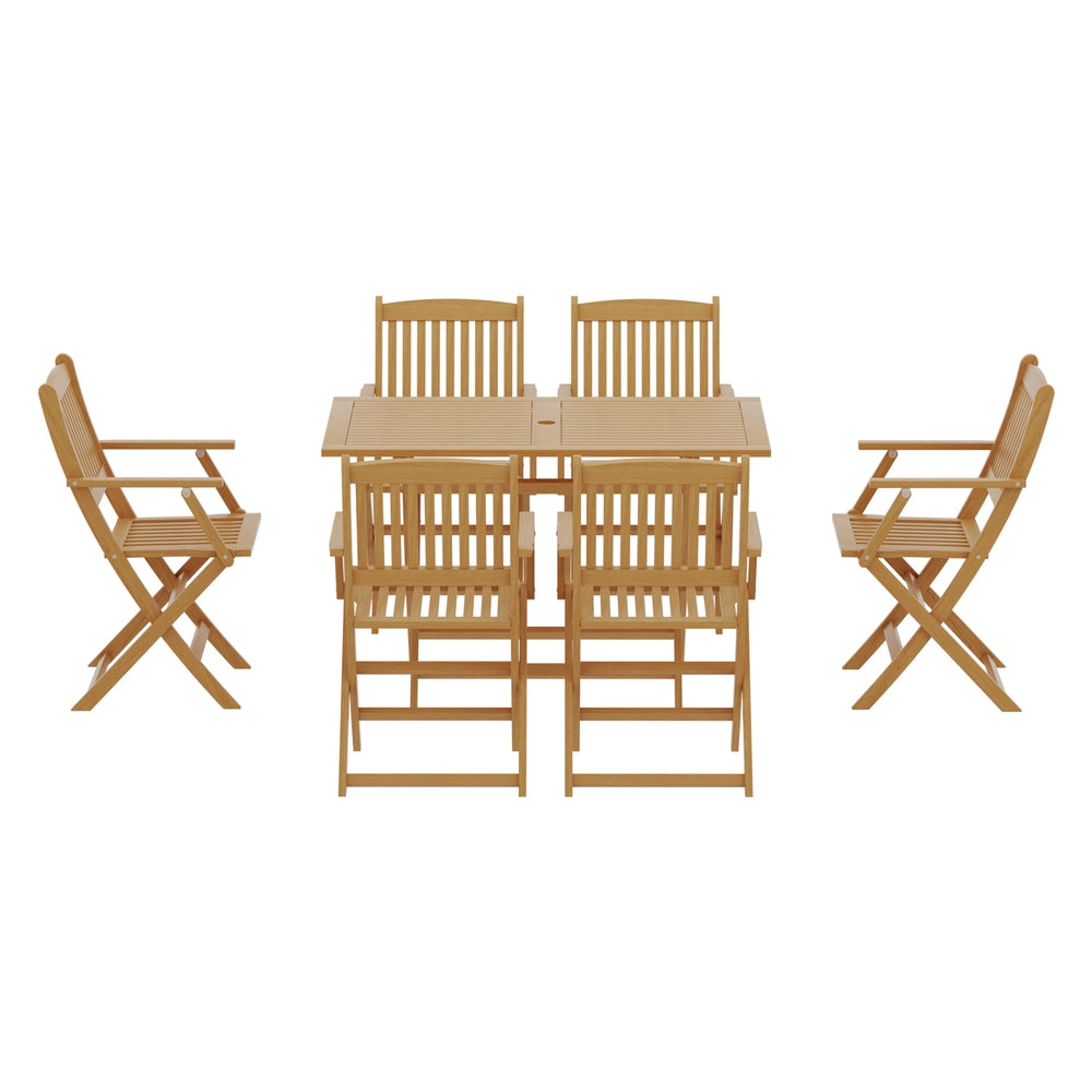 7-Piece Outdoor Dining Set – Acacia Wood