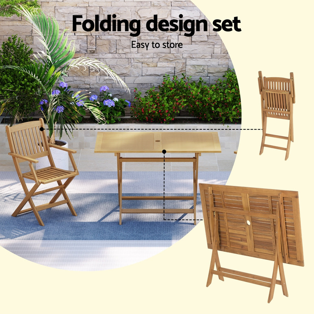 7-Piece Outdoor Dining Set – Acacia Wood