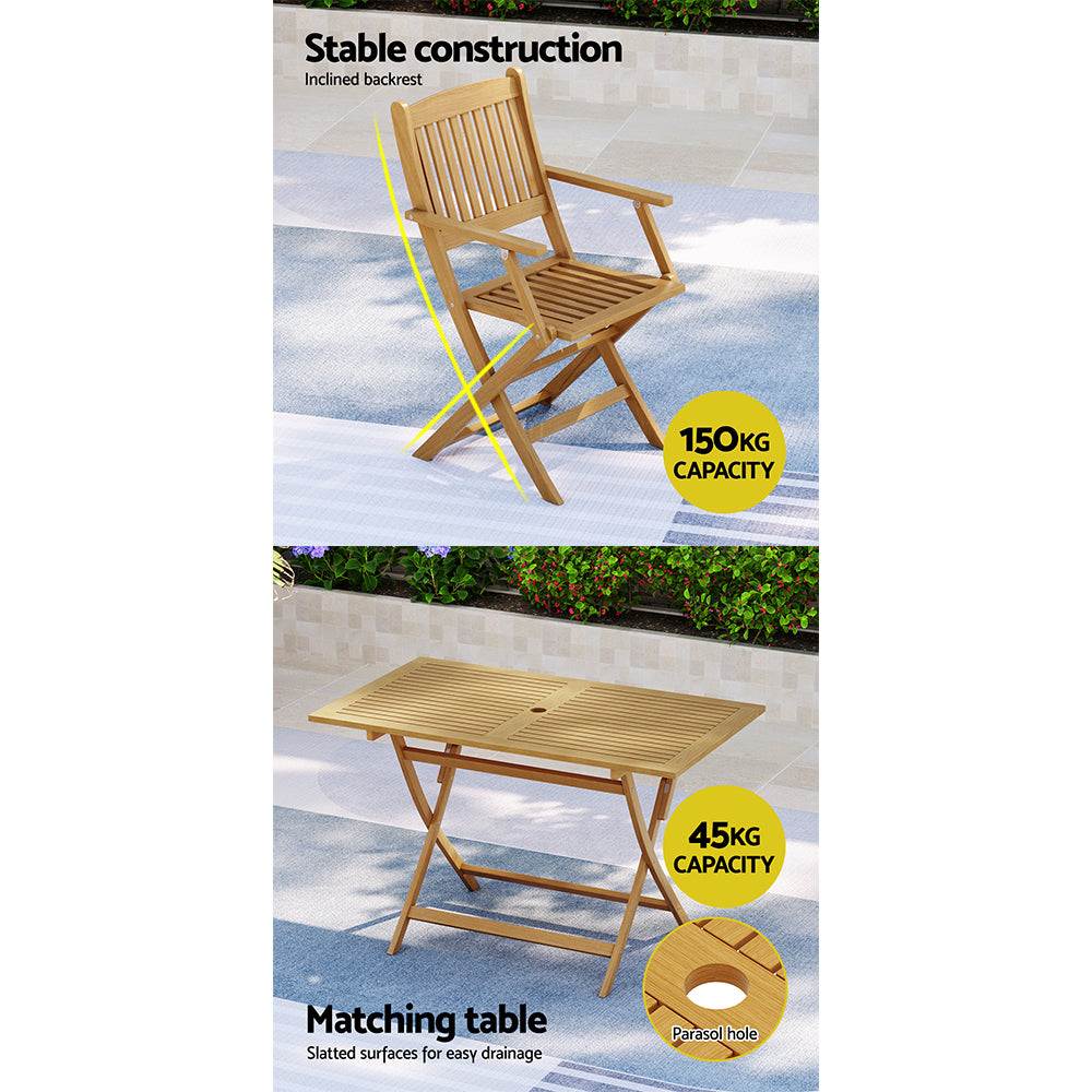 7-Piece Outdoor Dining Set – Acacia Wood