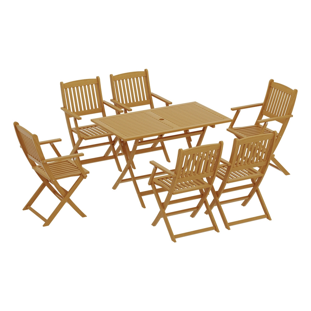 7-Piece Outdoor Dining Set – Acacia Wood