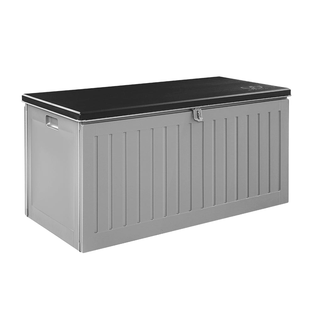 270L Outdoor Storage Box with Bench Seat – Grey & Black