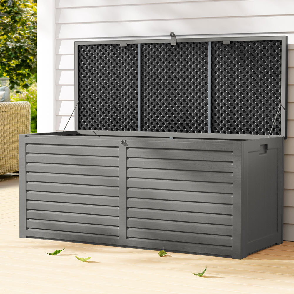 Garden Outdoor Storage Box 490L Bench Seat Indoor Garden Toy Tool Sheds Chest