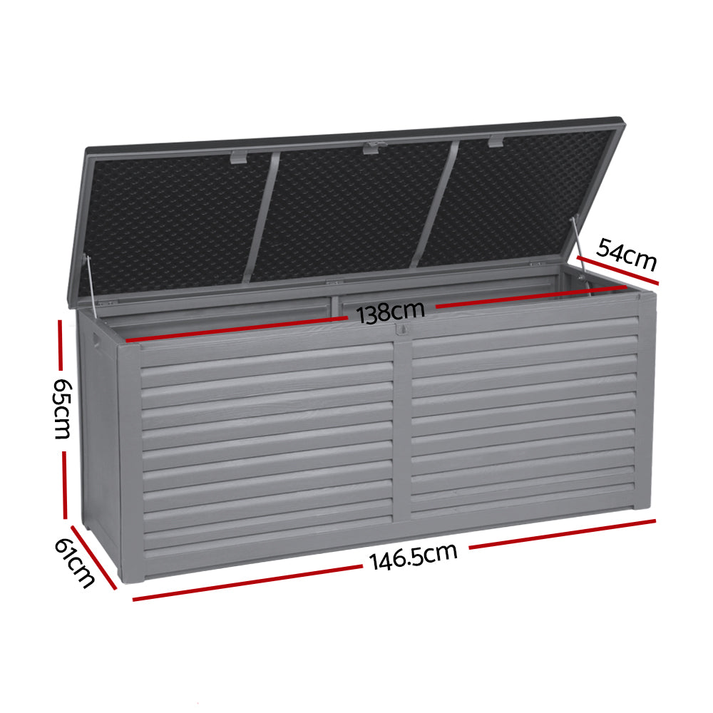 Garden Outdoor Storage Box 490L Bench Seat Indoor Garden Toy Tool Sheds Chest