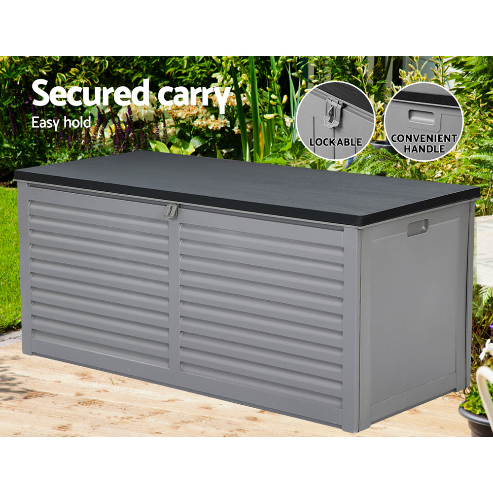 Garden Outdoor Storage Box 490L Bench Seat Indoor Garden Toy Tool Sheds Chest