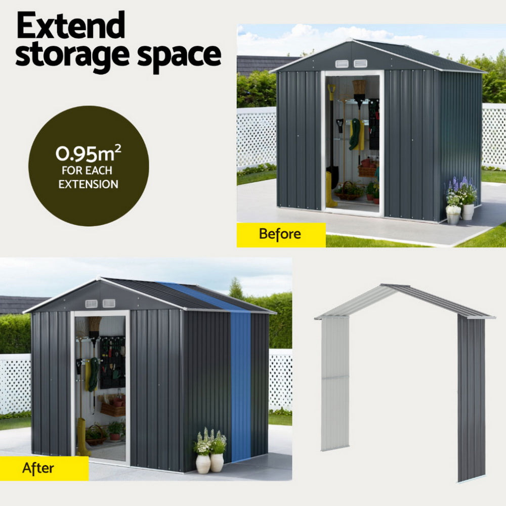 Garden Shed with Extension Kit – 215 x 174 x 186cm