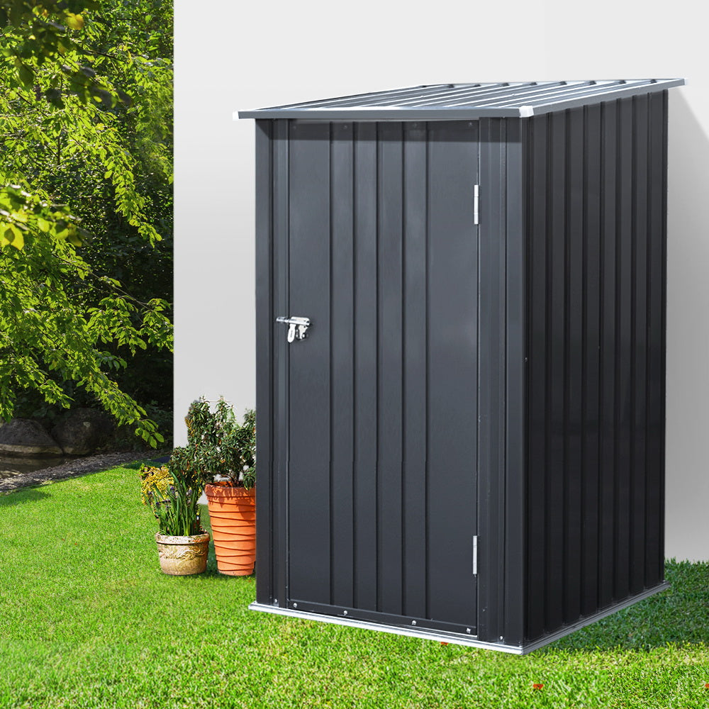 Metal Garden Shed – Galvanised Steel (99 x 104 x 159cm, Anthracite)