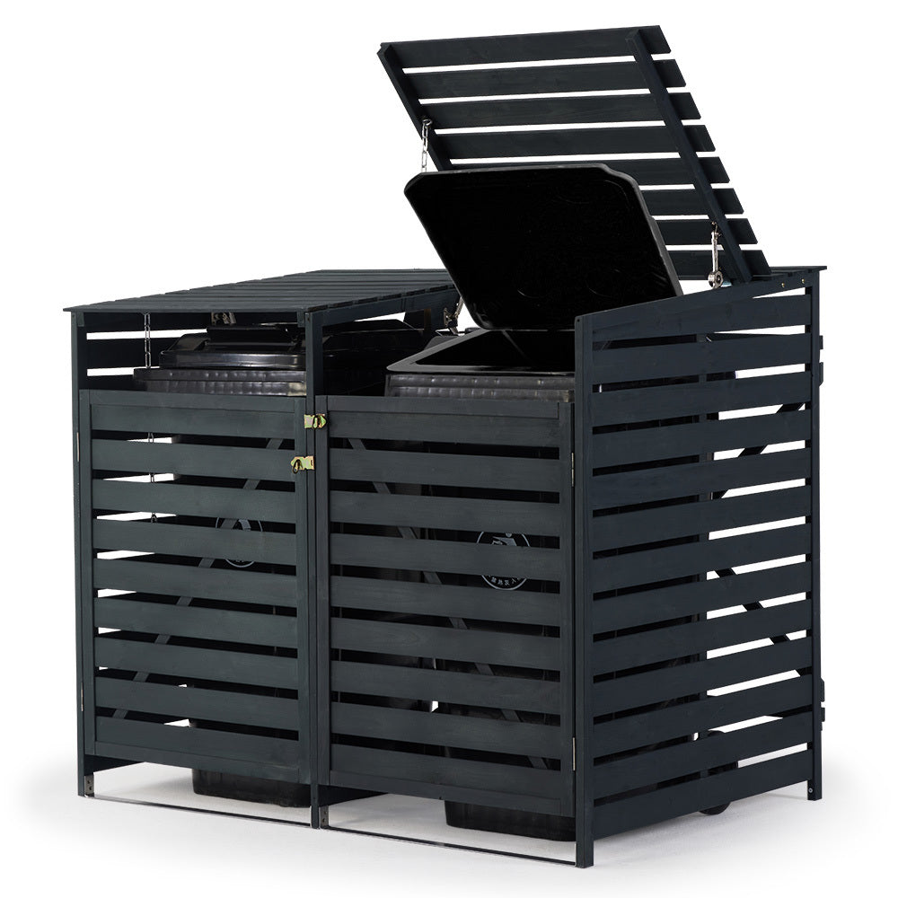 Wooden Wheelie Bin Shed – 2-Bin Storage