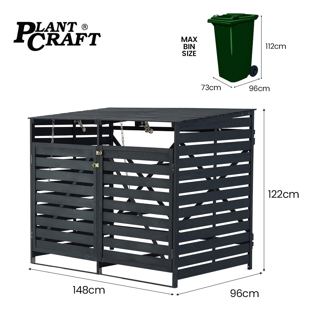 Wooden Wheelie Bin Shed – 2-Bin Storage
