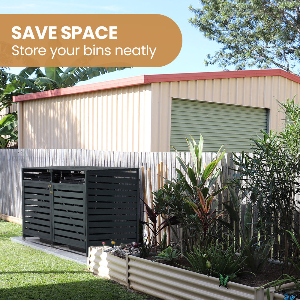 Wooden Wheelie Bin Shed – 2-Bin Storage