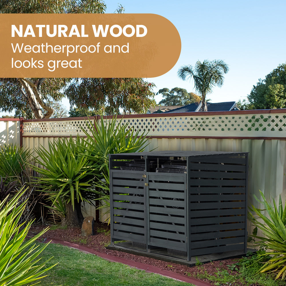 Wooden Wheelie Bin Shed – 2-Bin Storage