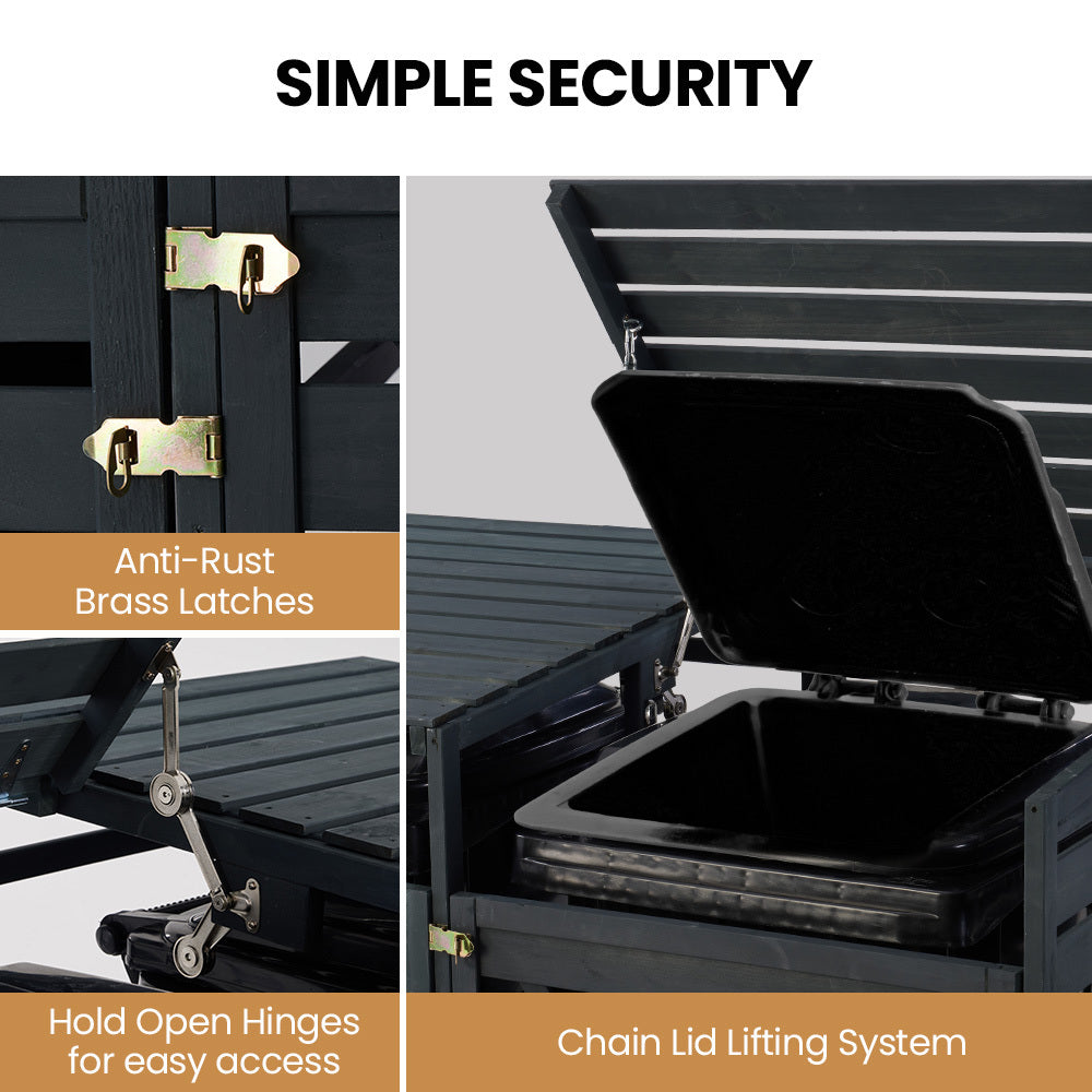 Wooden Wheelie Bin Shed – 2-Bin Storage