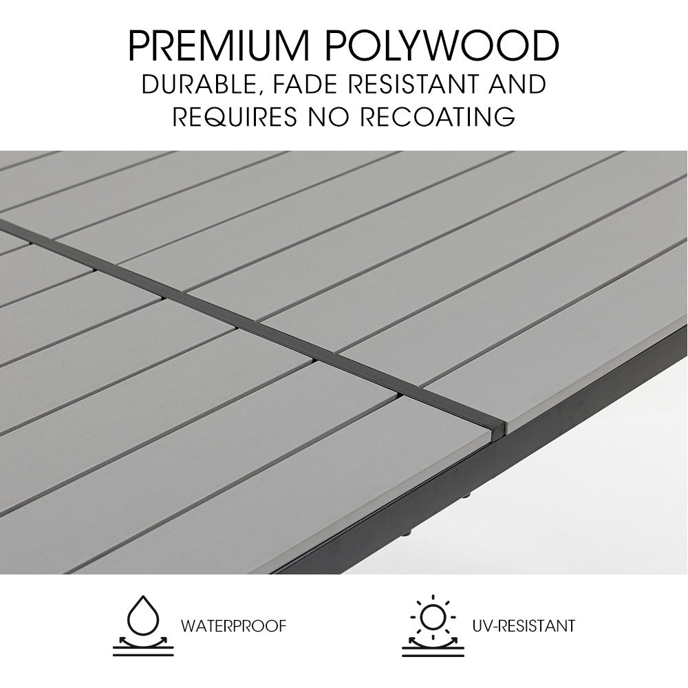 7-Piece Outdoor Dining Set – Polywood & Mesh