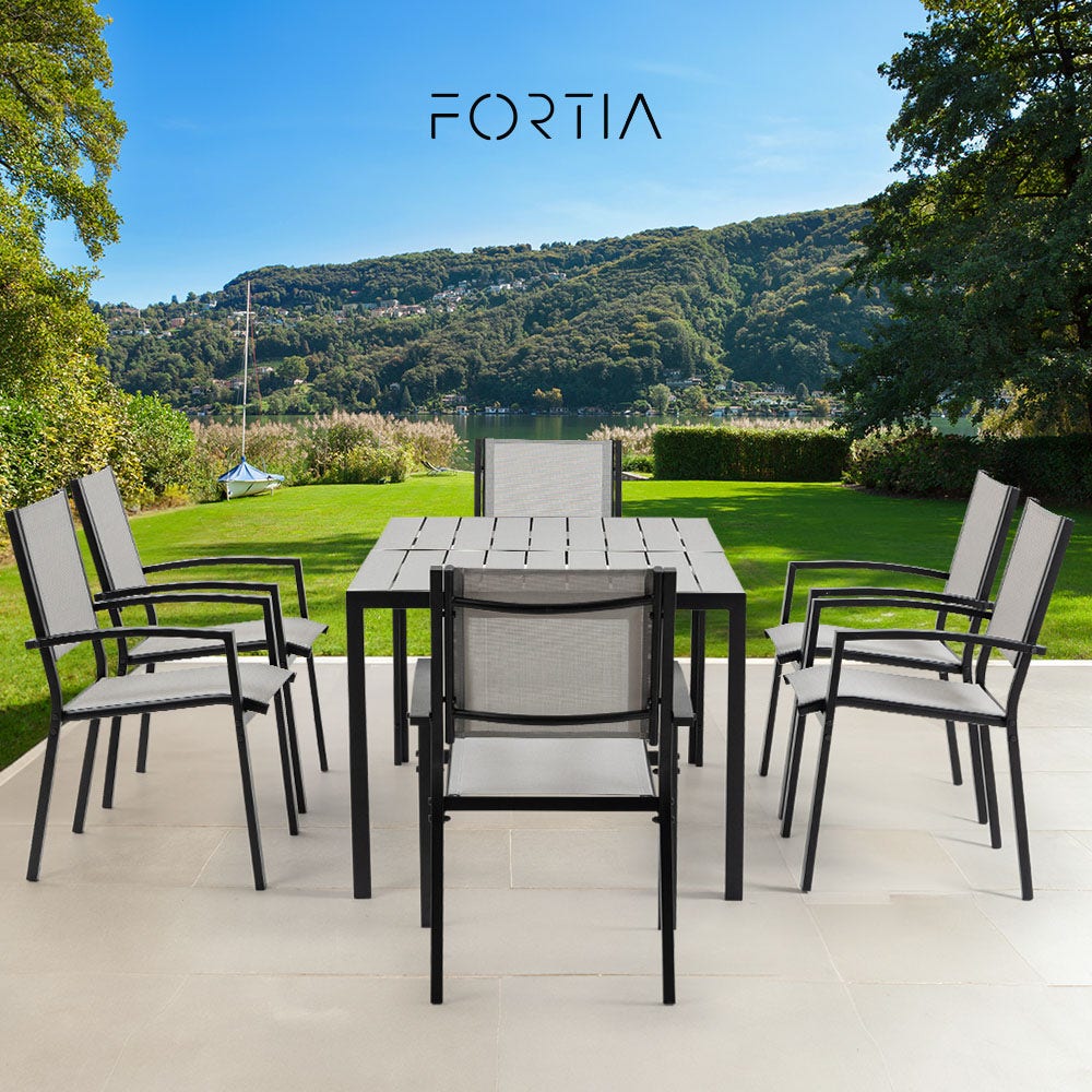 7-Piece Outdoor Dining Set – Polywood & Mesh