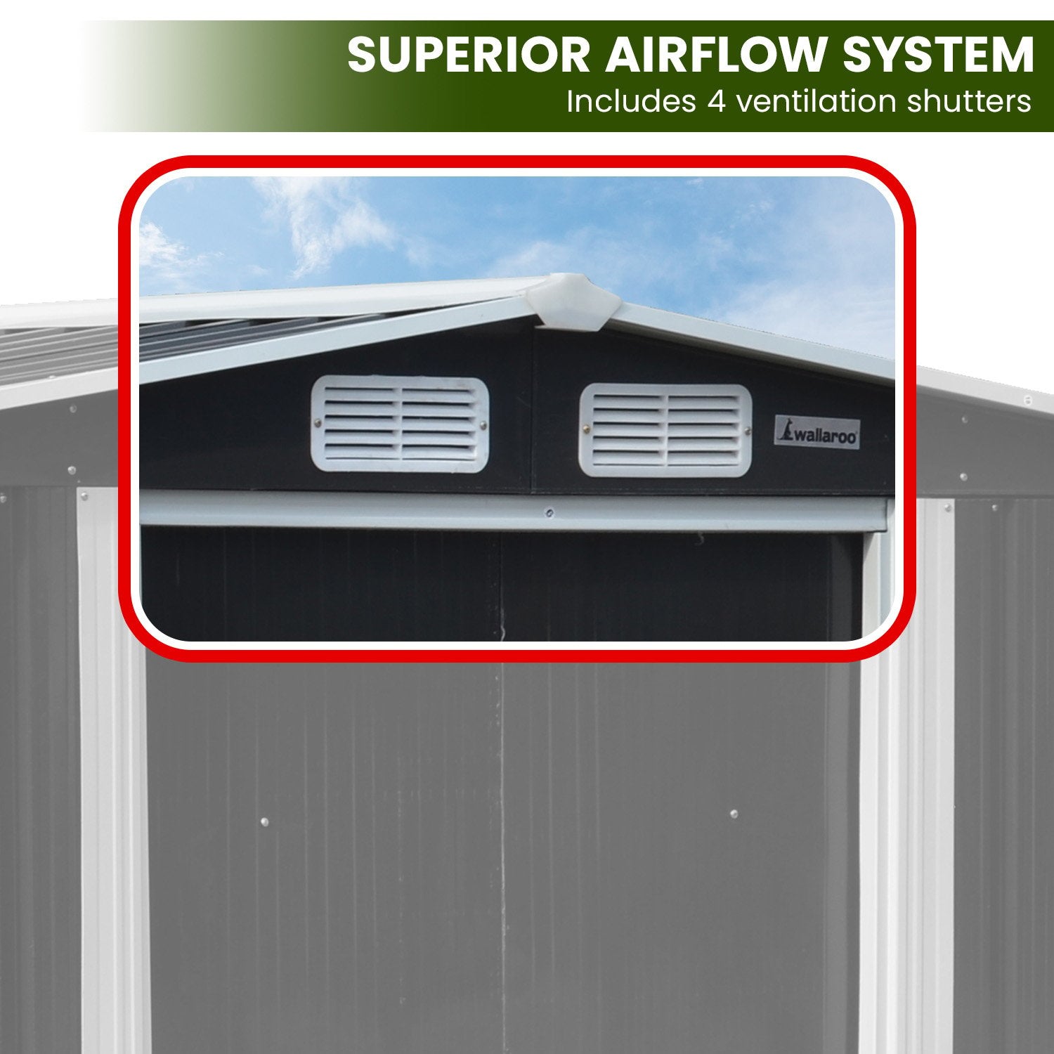 10ft x 8ft Metal Garden Shed – 257 x 178 x 312cm