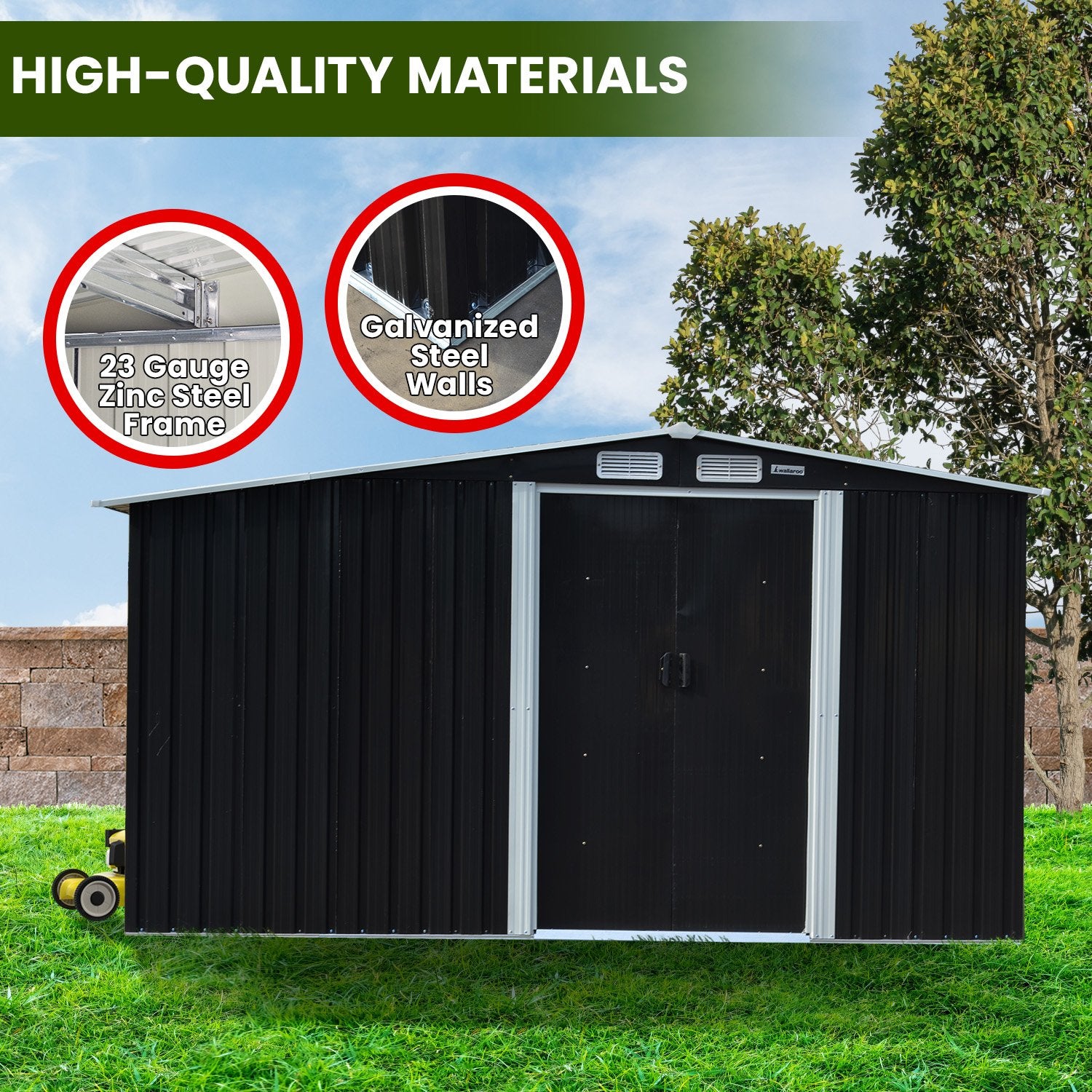 10ft x 8ft Metal Garden Shed – 257 x 178 x 312cm