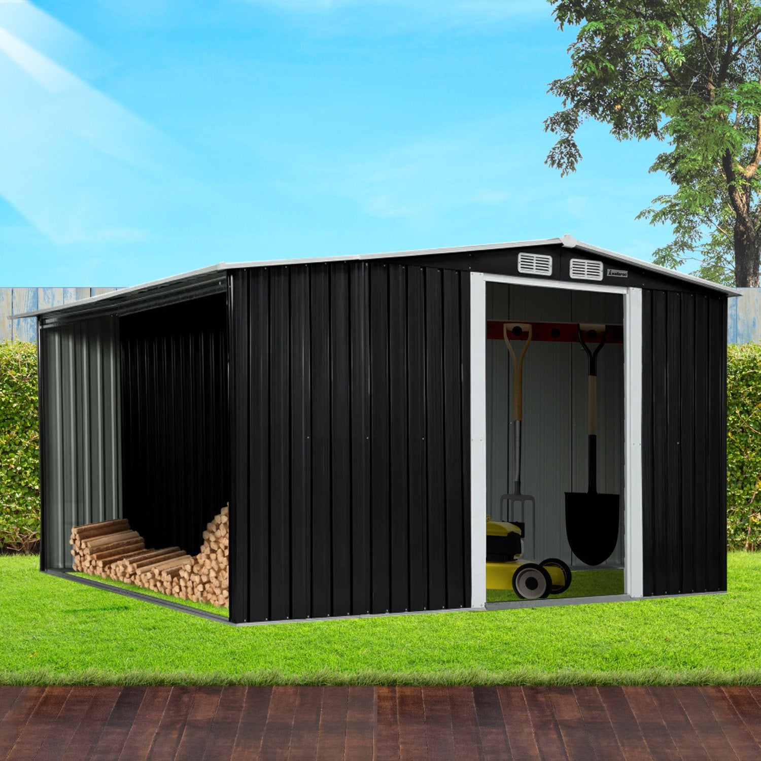 10ft x 8ft Metal Garden Shed – 257 x 178 x 312cm
