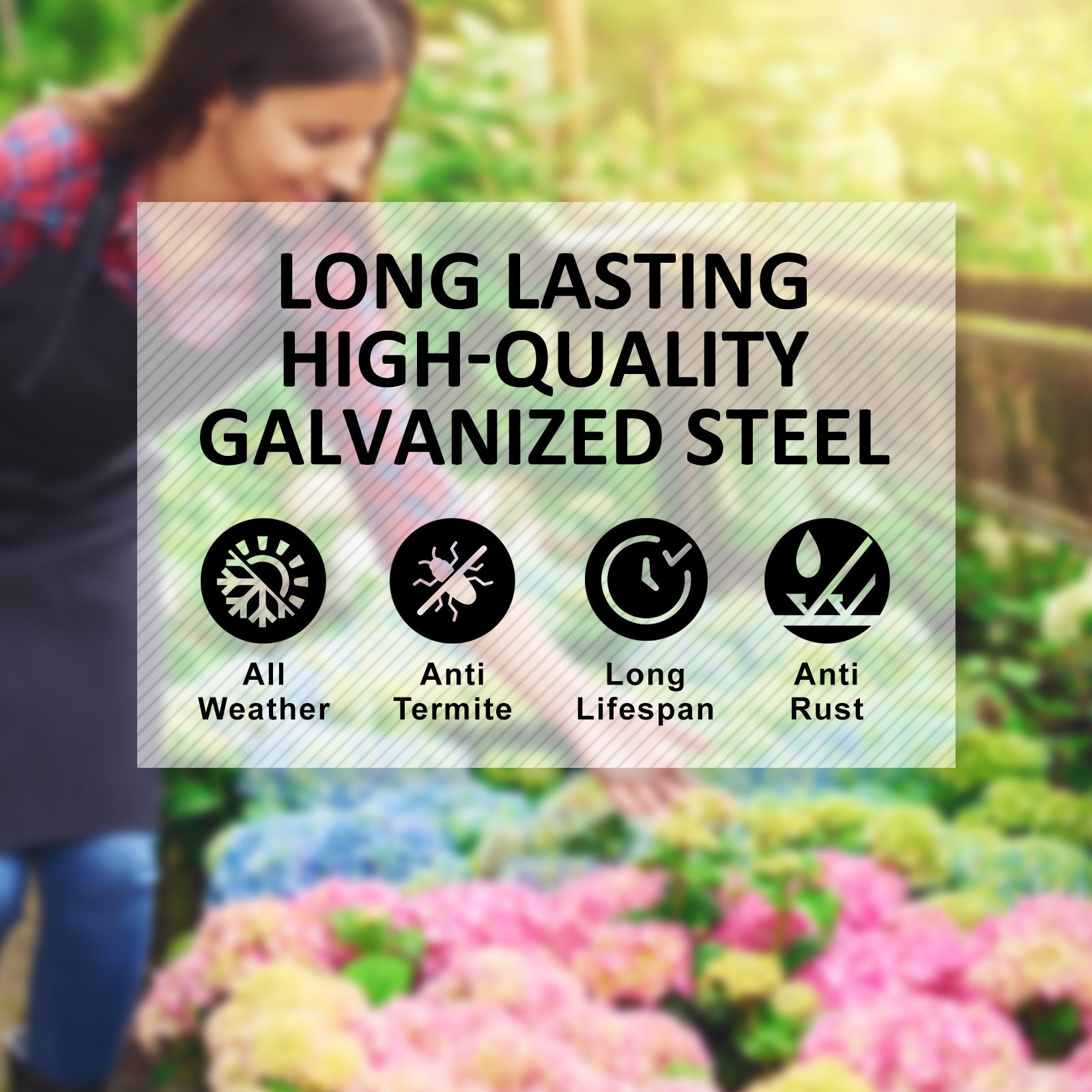 2-Piece Raised Garden Bed Set – Galvanised Steel Planters (180 x 90 x 30cm, Grey)