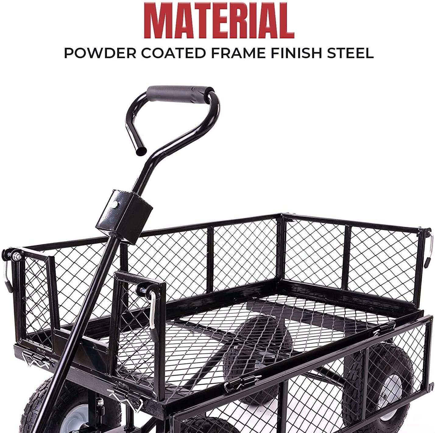 Heavy-Duty Garden Dump Cart – 300kg Capacity Rolling Mesh Trolley