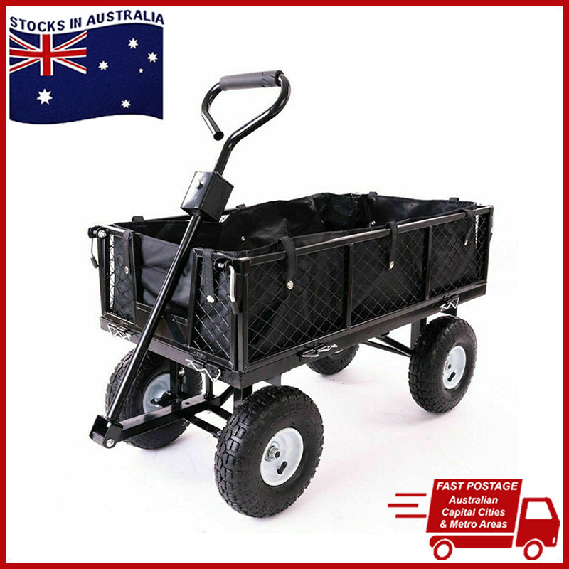 Heavy-Duty Garden Dump Cart – 300kg Capacity Rolling Mesh Trolley