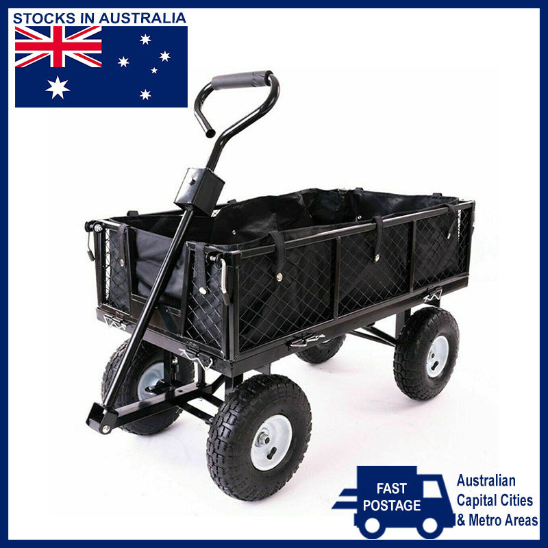 Heavy-Duty Garden Dump Cart – 300kg Capacity Rolling Mesh Trolley