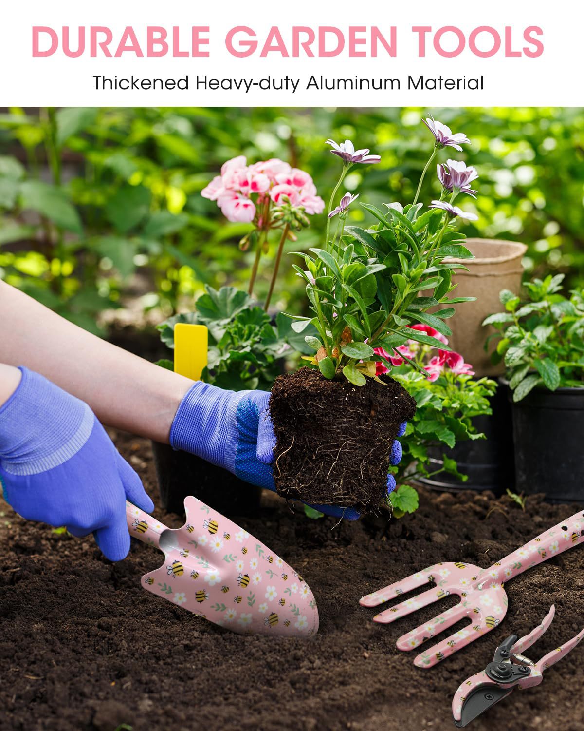 3-Piece Floral Print Garden Tool Set