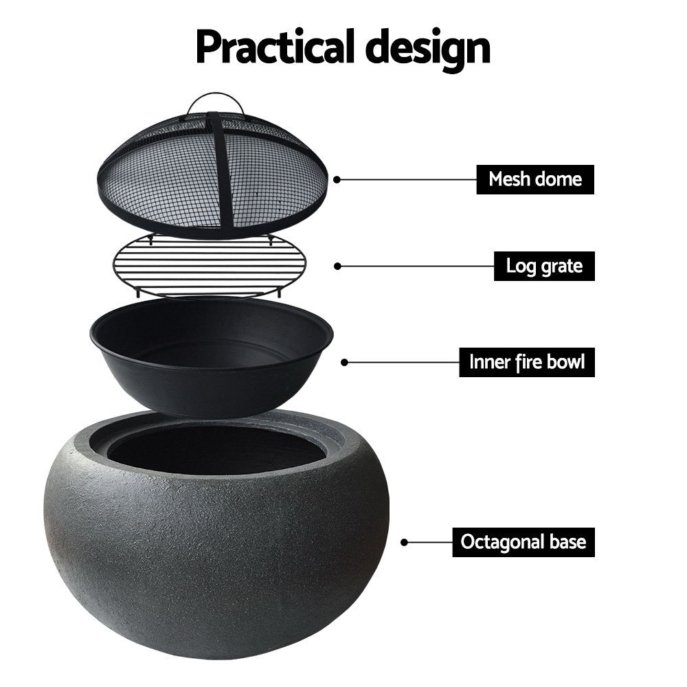 Outdoor Portable Fire Pit Bowl — 61 cm