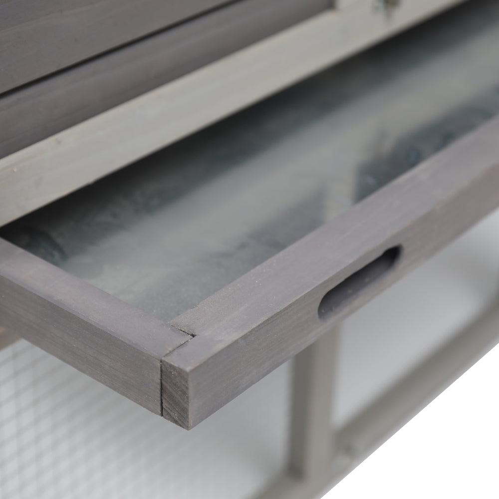 2-Story Rabbit/Guinea Pig Hutch with Outdoor Run - 148cm