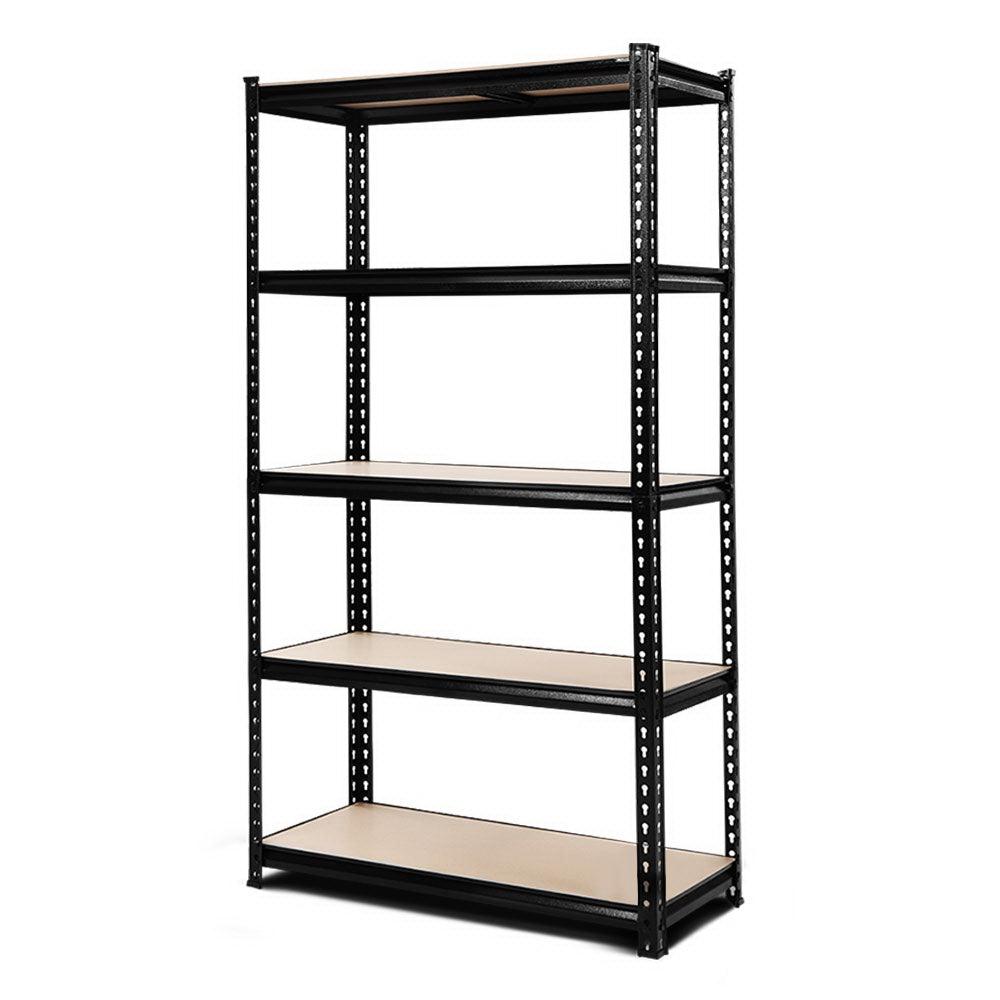1.8M 5-Tier Heavy Duty Steel Shelving Unit - Black