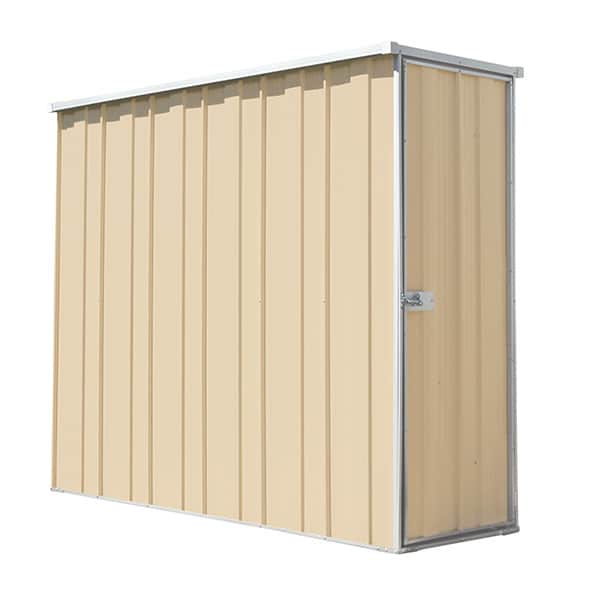 yardstore f26-s garden shed 0.72m x 2.1m x 1.8m smooth cream