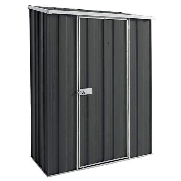 yardsaver slimline s42-s garden shed 1.41m x 0.72m slate grey