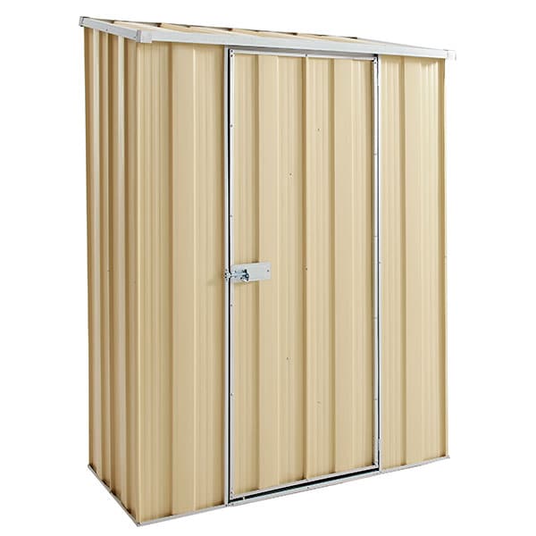 yardsaver slimline s42-s garden shed 1.41m x 0.72m smooth cream