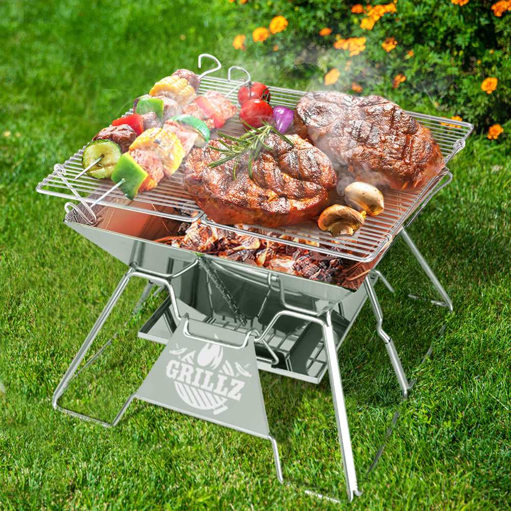 Camping Fire Pit BBQ 2-in-1 Grill Smoker - Main Image